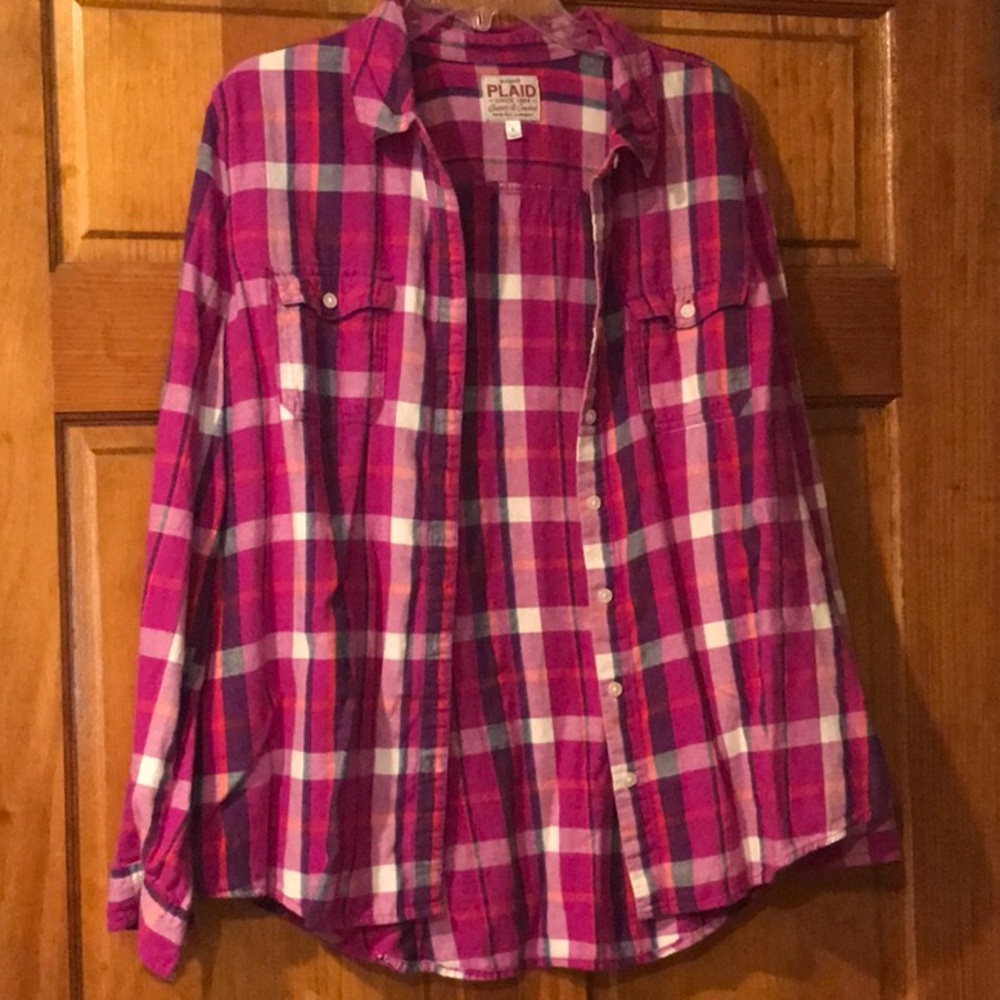 Purple button down shirt